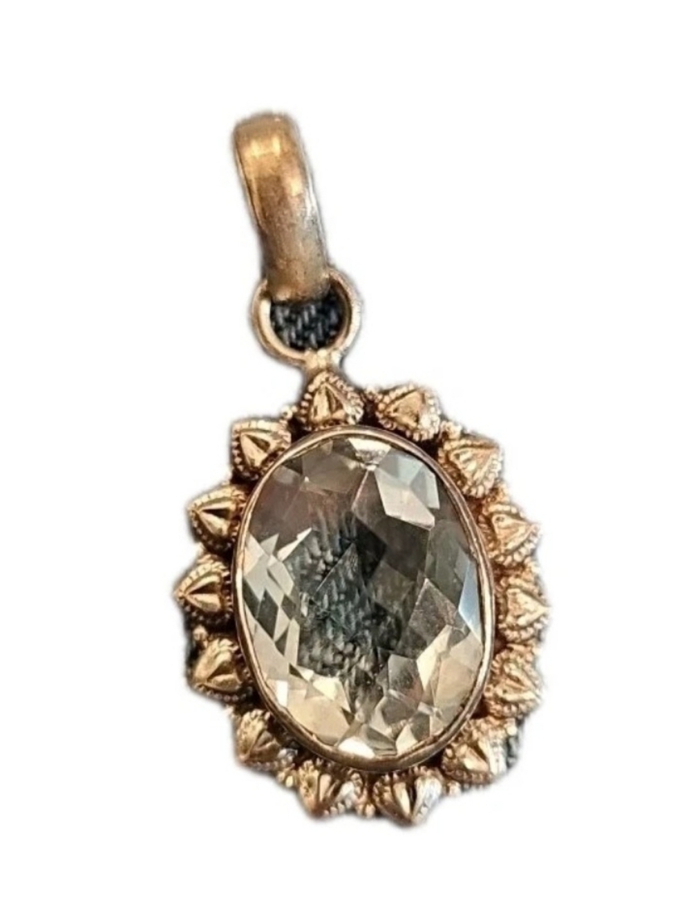 Vintage Antique 925 Silver And Blue Topaz Pendant